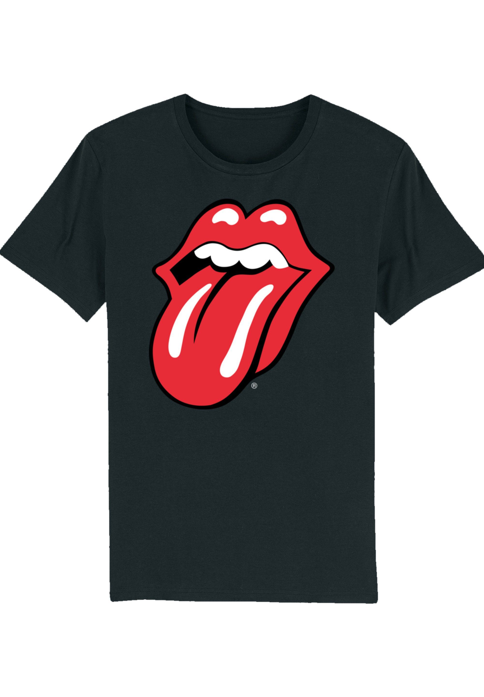 Stones Print Zunge The Rolling T-Shirt schwarz F4NT4STIC Rote