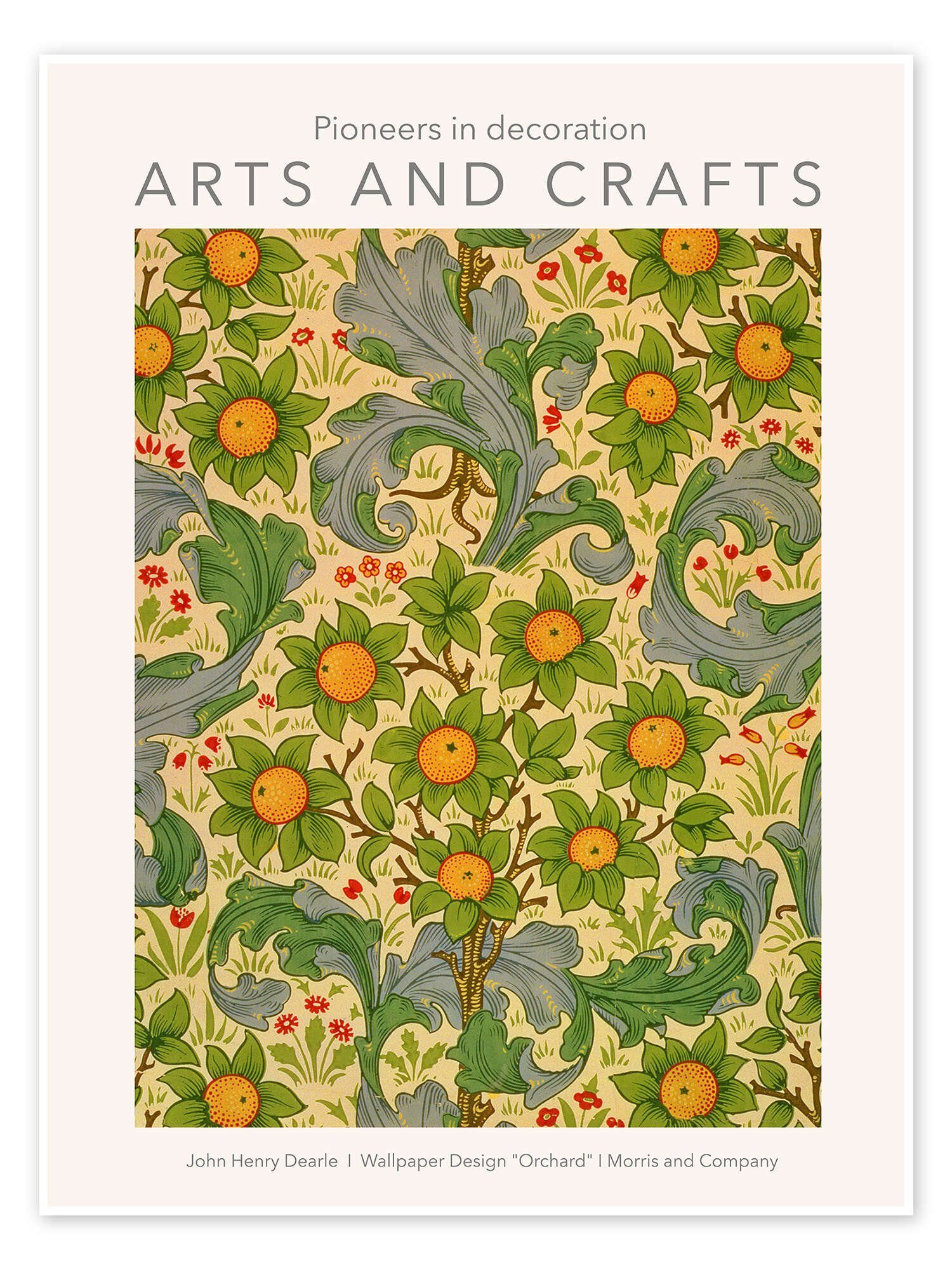 Posterlounge Poster William Morris, Arts and Crafts - Orchard, Morris & Company, Küche Landhausstil Grafikdesign