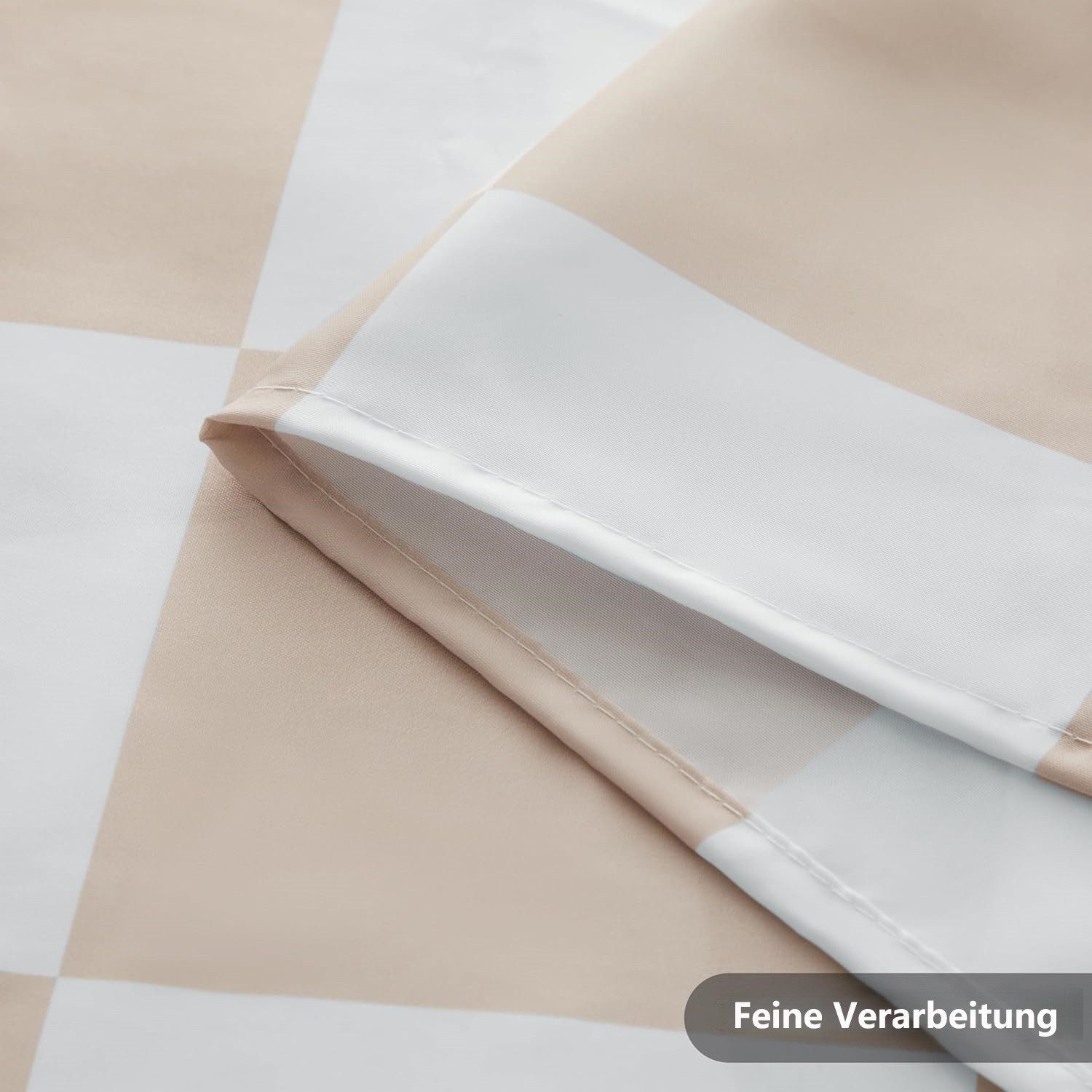 Zyronn Duschvorhang Karierter Duschvorhang für Badezimmer Hübsches Retro-Schachbrettmuster – Bild 5 von 5