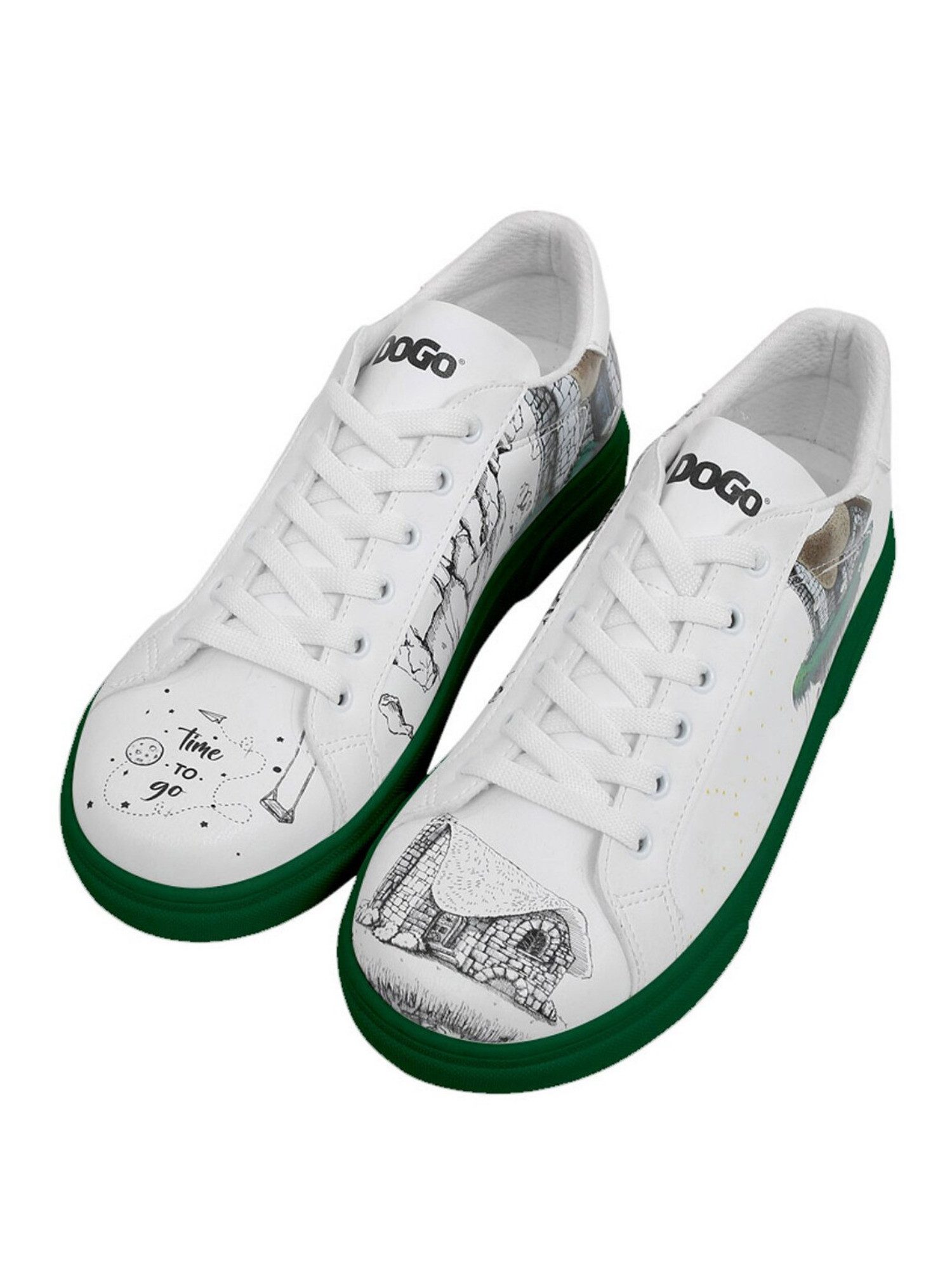 DOGO Ace Low-Top Sneaker Best Of Tweety And Sylvester Black Damen Sneaker Handgefertigt