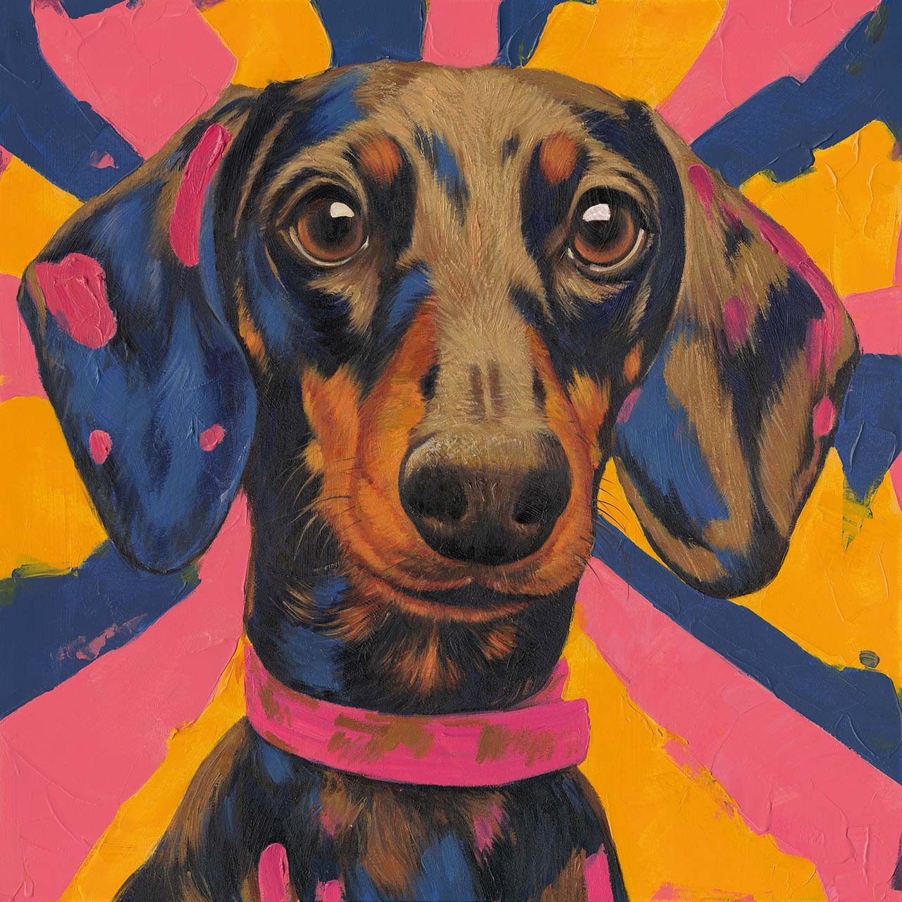 ArtUniverse Gemälde Leinwandbild Dackel 70 x 70 cm, Tiermotiv