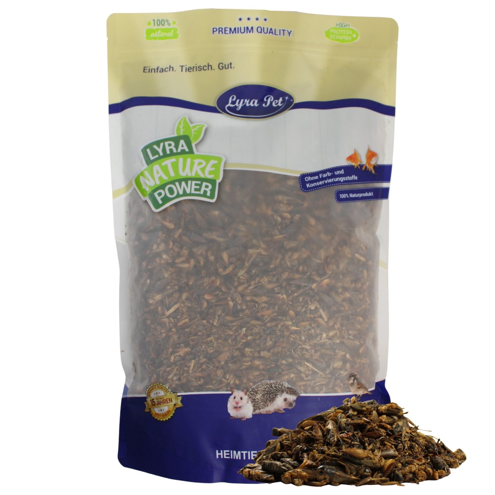 Lyra Pet 1 kg Lyra Pet® Heimchen getrocknet Vogelfutter, für: Reptilien, Nager, Haus- und Nutztier, Wildvogel, Fisch