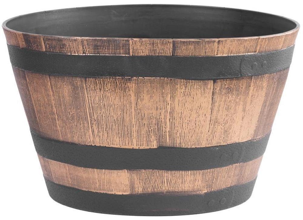 PROREGAL® Blumentopf Blumentopf 50x30cm Holz-effekt, Fass günstig online kaufen