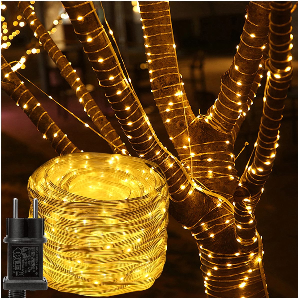 Qualra LED-Lichterkette 100-800LEDs Lichterkette Außen Strom günstig online kaufen