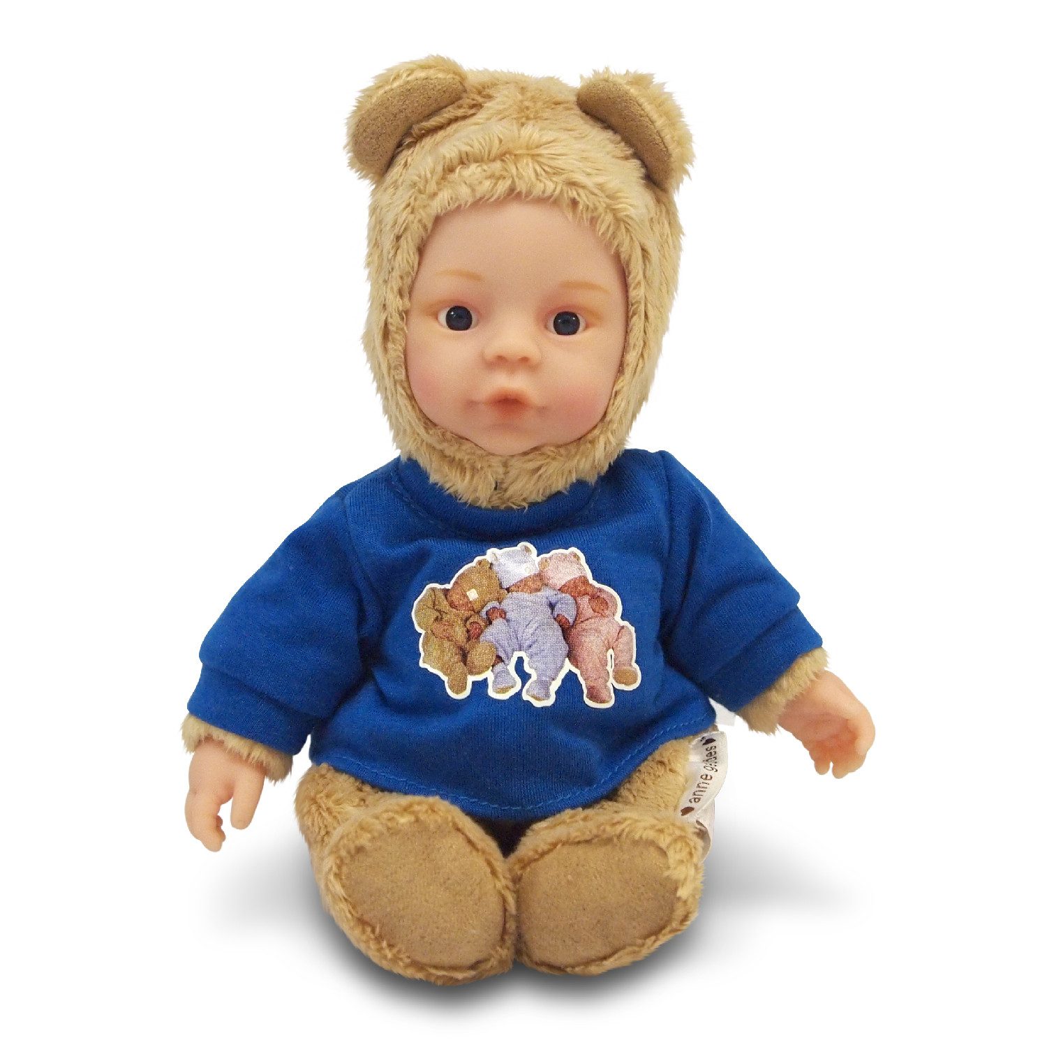 ANNE GEDDES Babypuppe Bär in Caramel and Blue Bee -23cm- (1-tlg)