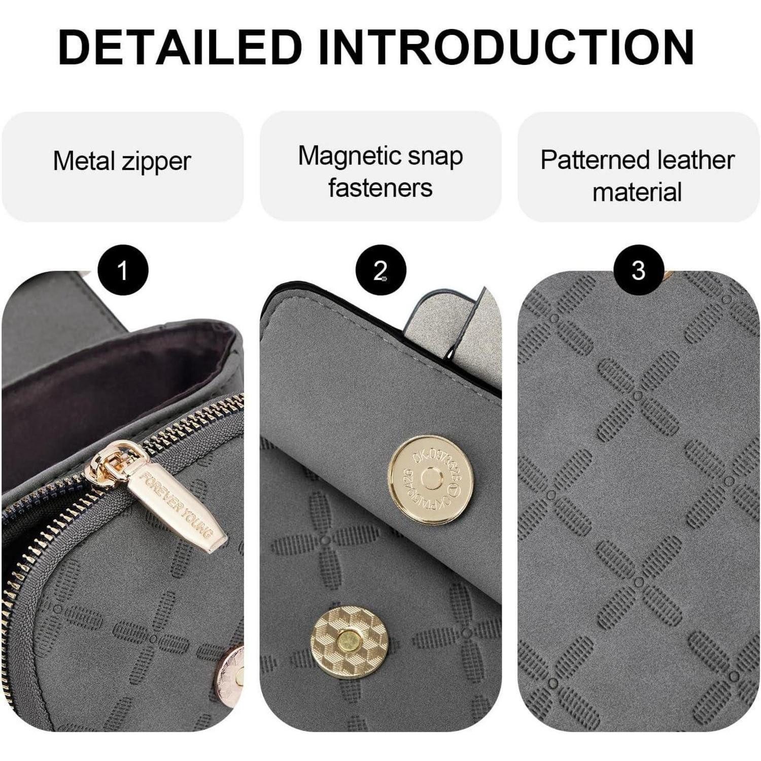 LuxusKollektion Brustbeutel Handytasche Damen Leder RFID Umhängetasche Große Kapazität