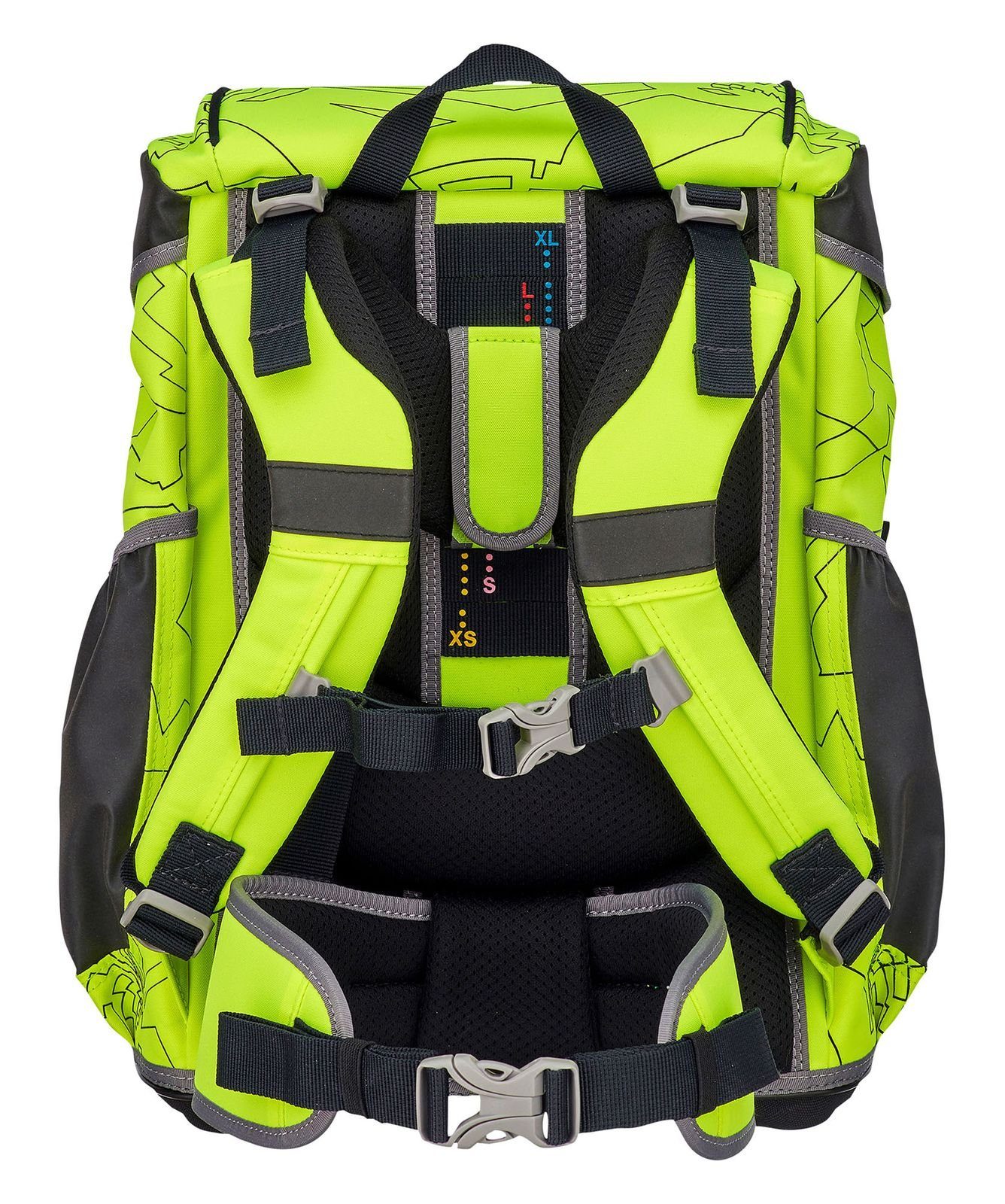 DerDieDas® Schulranzen Superflash Neon Schulranzenset 5-teilig (Set, 5-tlg)