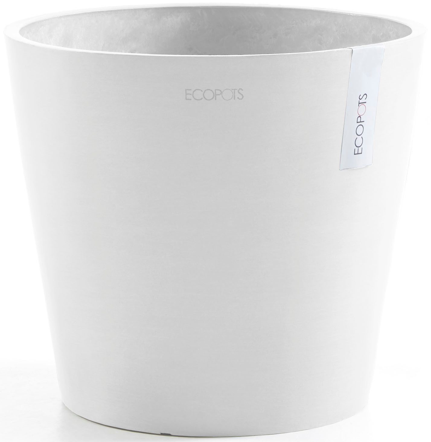 ECOPOTS Blumentopf Amsterdam 30 Weiß, für innen und außen: frostsicher, bruchsicher und lichtbeständig