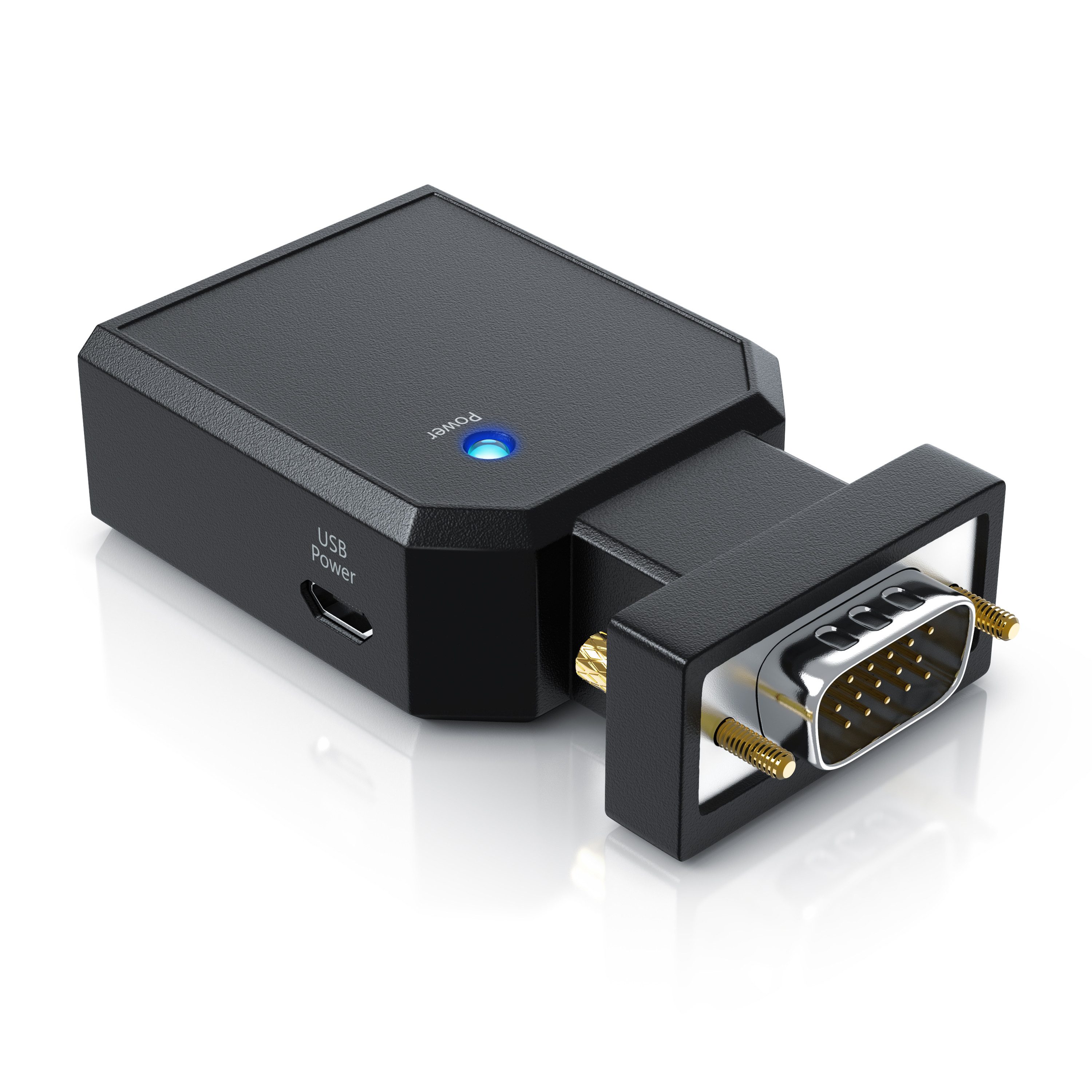 CSL 1080p VGA zu HDMI Video-/Audio Konverter Video-Adapter VGA, 3,5-mm-Klinke zu, HDMI Typ A, mit Audioübertragung, für PC und Laptop an TV und Beamer