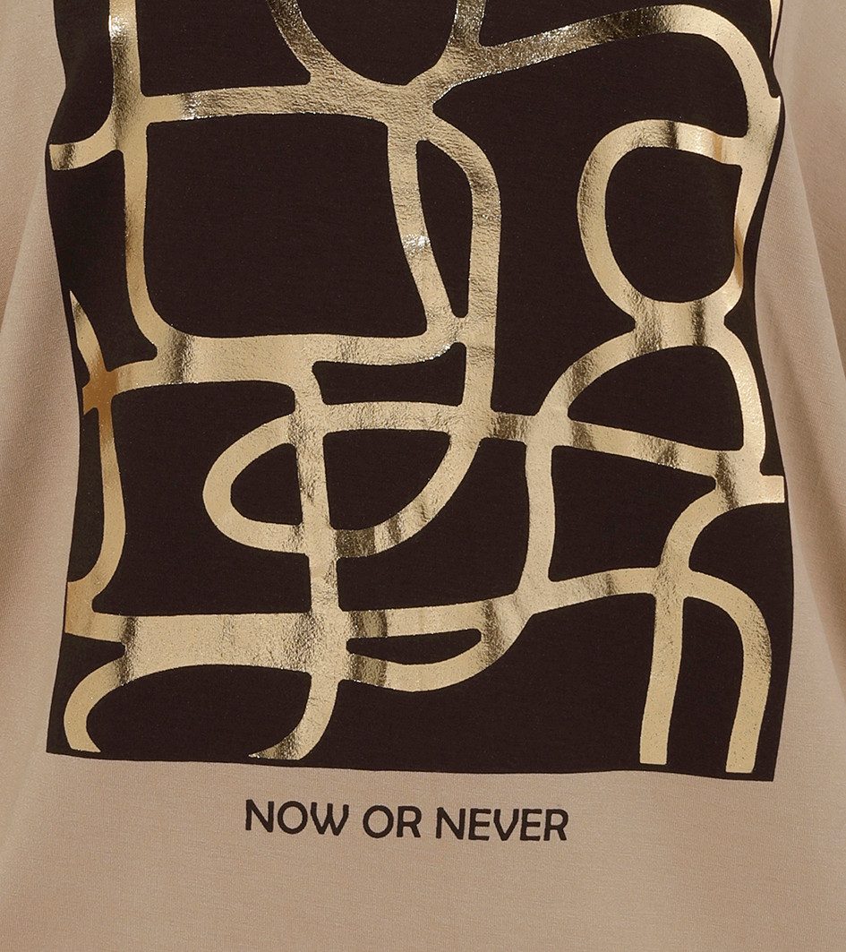 Aniston SELECTED Fledermausshirt mit goldfarbenem Folienprint