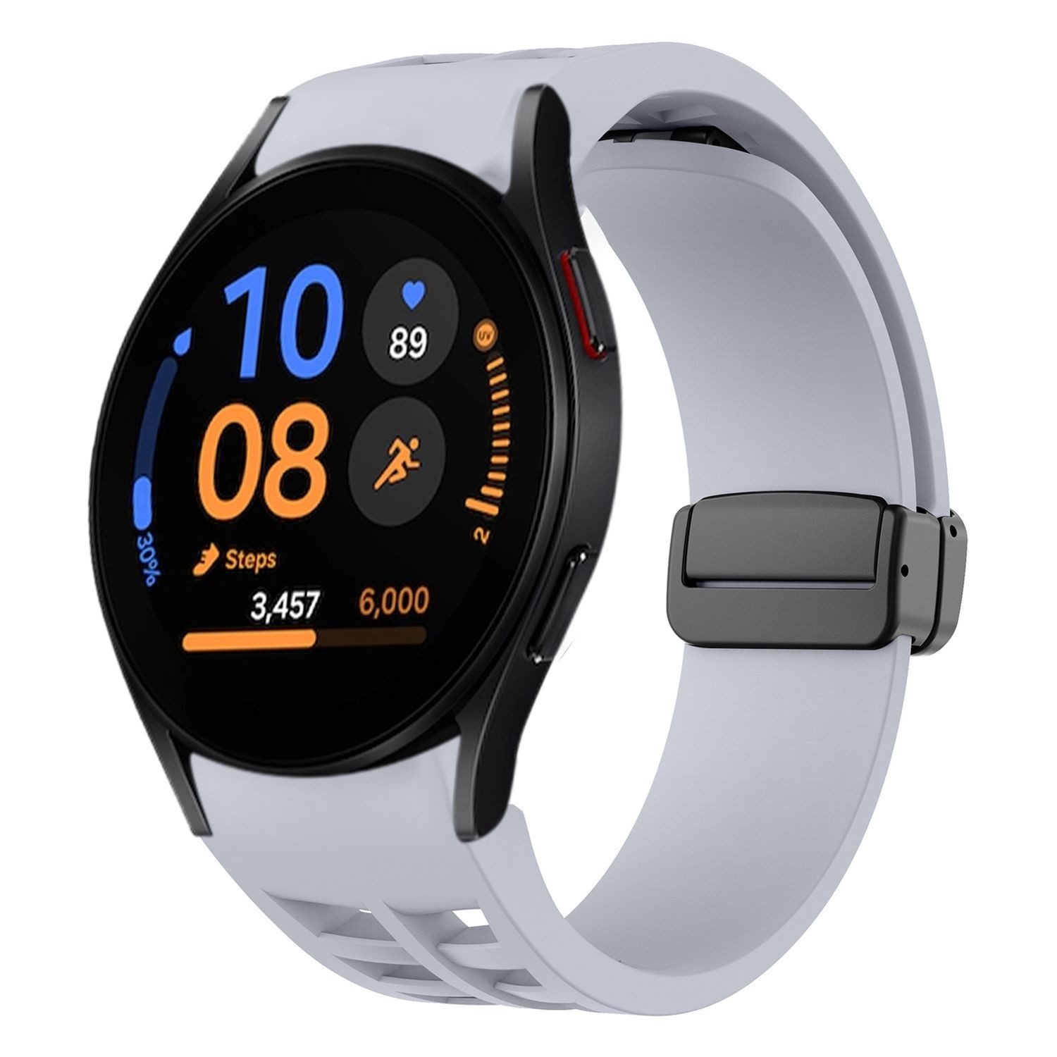 Smartwatch-Armband Für Samsung Galaxy Watch FE / 6 / 5 / 4 40mm Silikon Armband Hellgrau