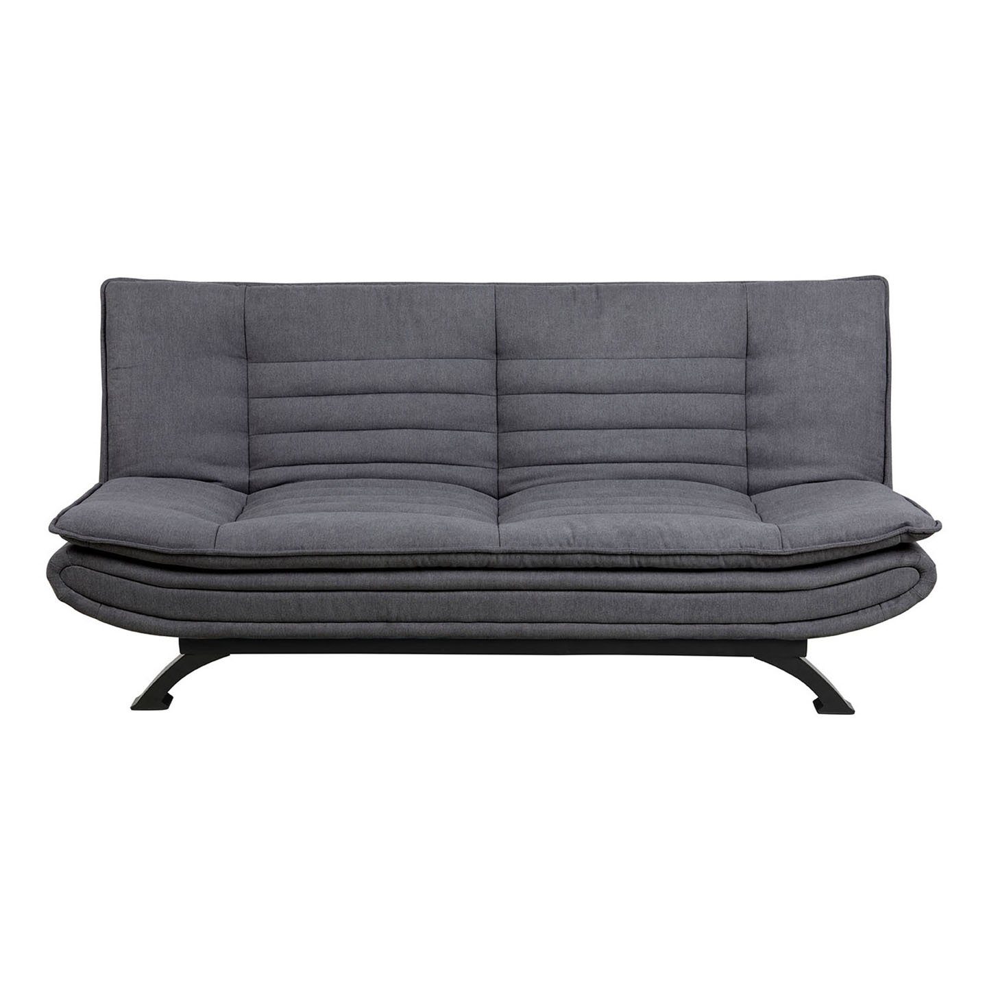 ebuy24 Schlafsofa Fanny Schlafsofa dunkelgrau, Metall schwarz.