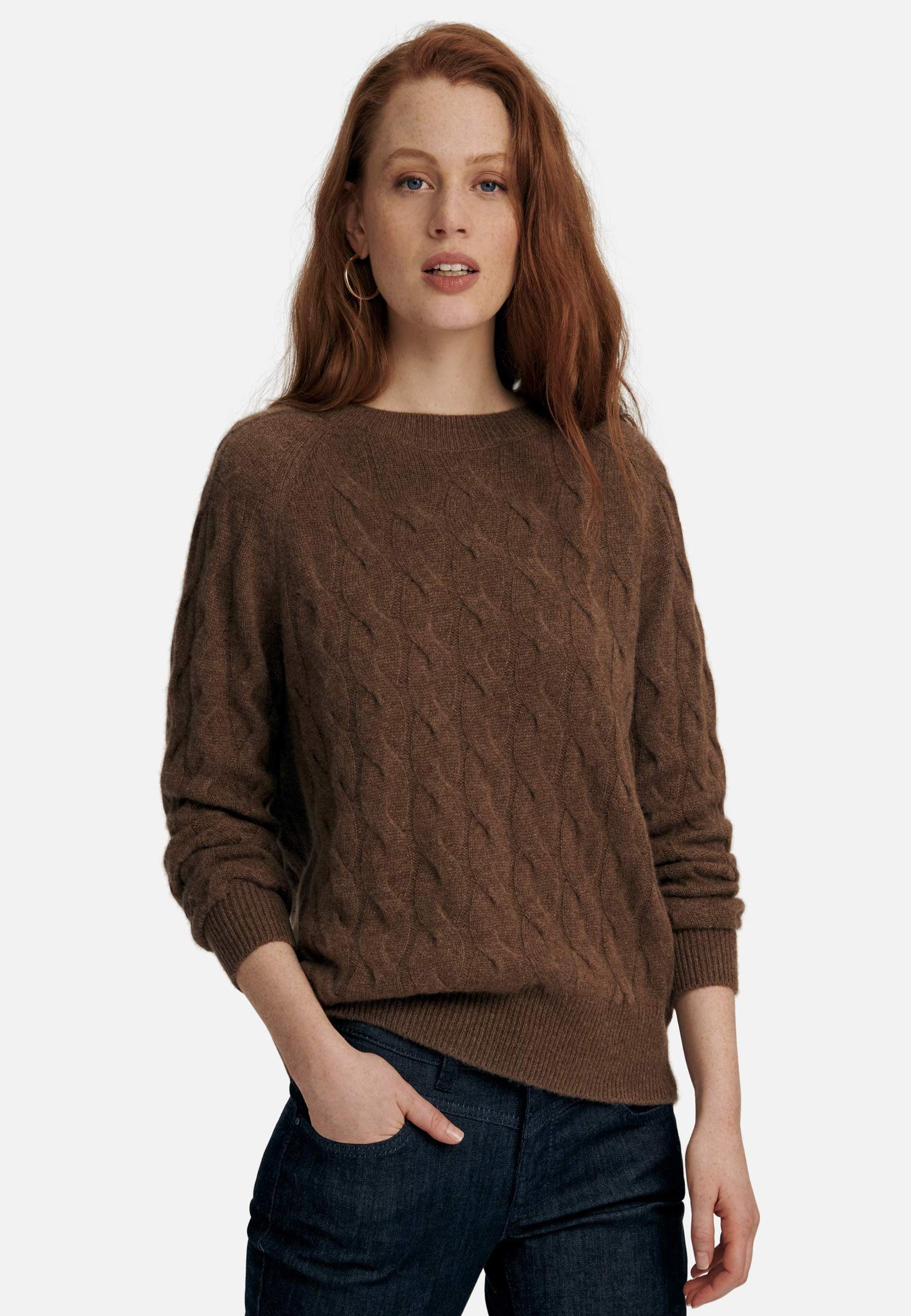 include Strickpullover Cashmere mit klassischem Design braun