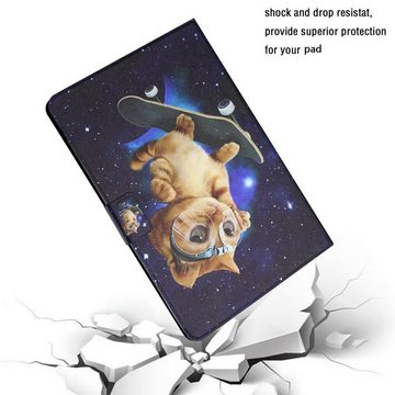 Wigento Tablet-Hülle Für Samsung Galaxy Tab A 10.1 2019 T510 T515 Motiv 4 Tablet Tasche Kunst Leder Hülle Etuis