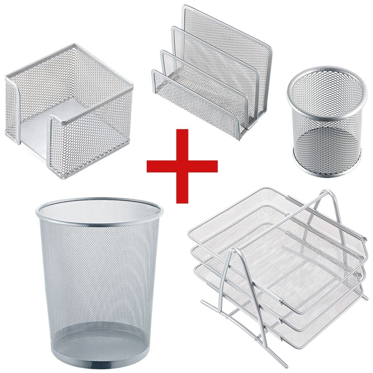 Büro Set 5 Teilig Büro-Schreibtisch Zubehör Büroset Schreibtischset Geschenk Neu