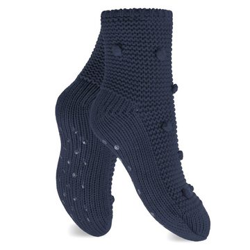 Footstar ABS-Socken Footstar Damen weiche Winter Socken Stoppersocken ABS - Navy 35-38