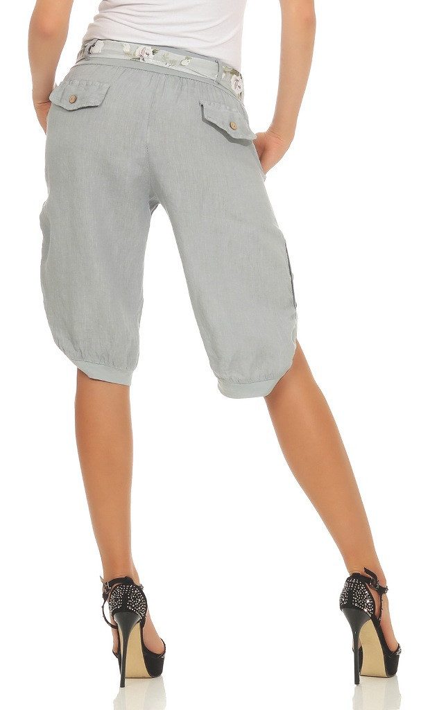 Mississhop Leinenhose Damen-Bermuda-Shorts aus 100 % Leinen – luftig, natürlich & sommerlich