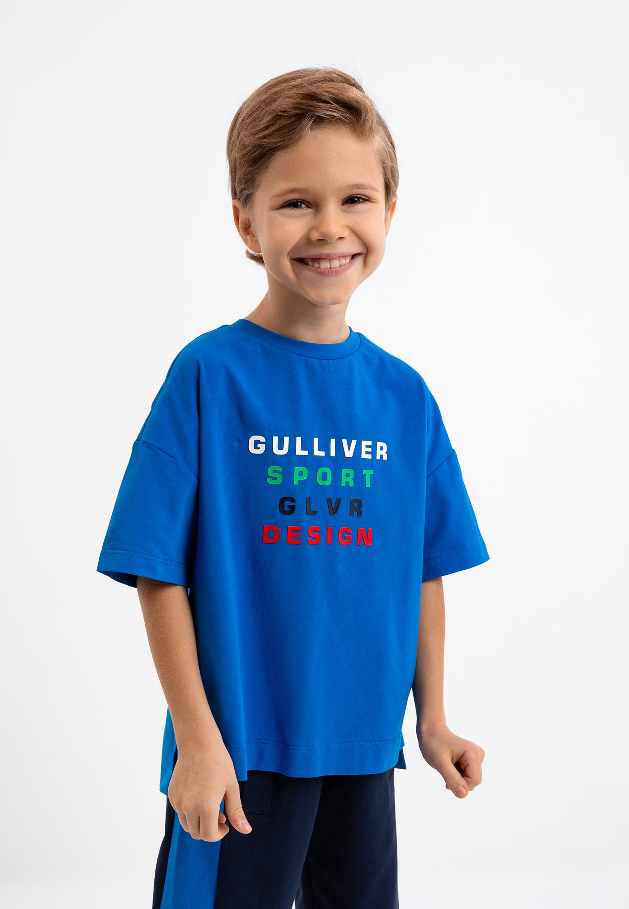 Stylisches Gulliver für T-Shirt T-Shirt Rundhalsausschnitt mit mit buntem Frontprint, Jungen