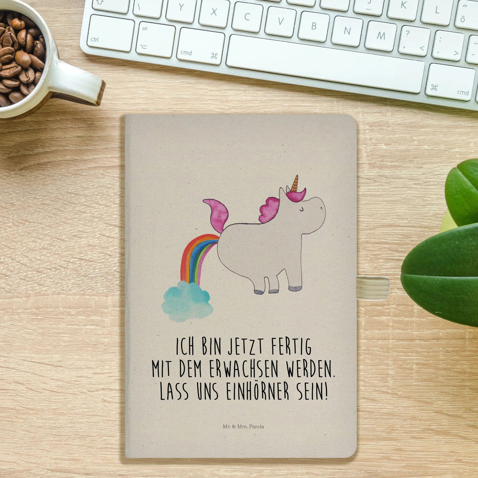 Thumbnail - Mr. & Mrs. Panda Notizbuch Einhorn Pupsen - Transparent - Geschenk, A5 Notizbuch Damen, Unicorn, Mr. & Mrs. Panda, Hochw...