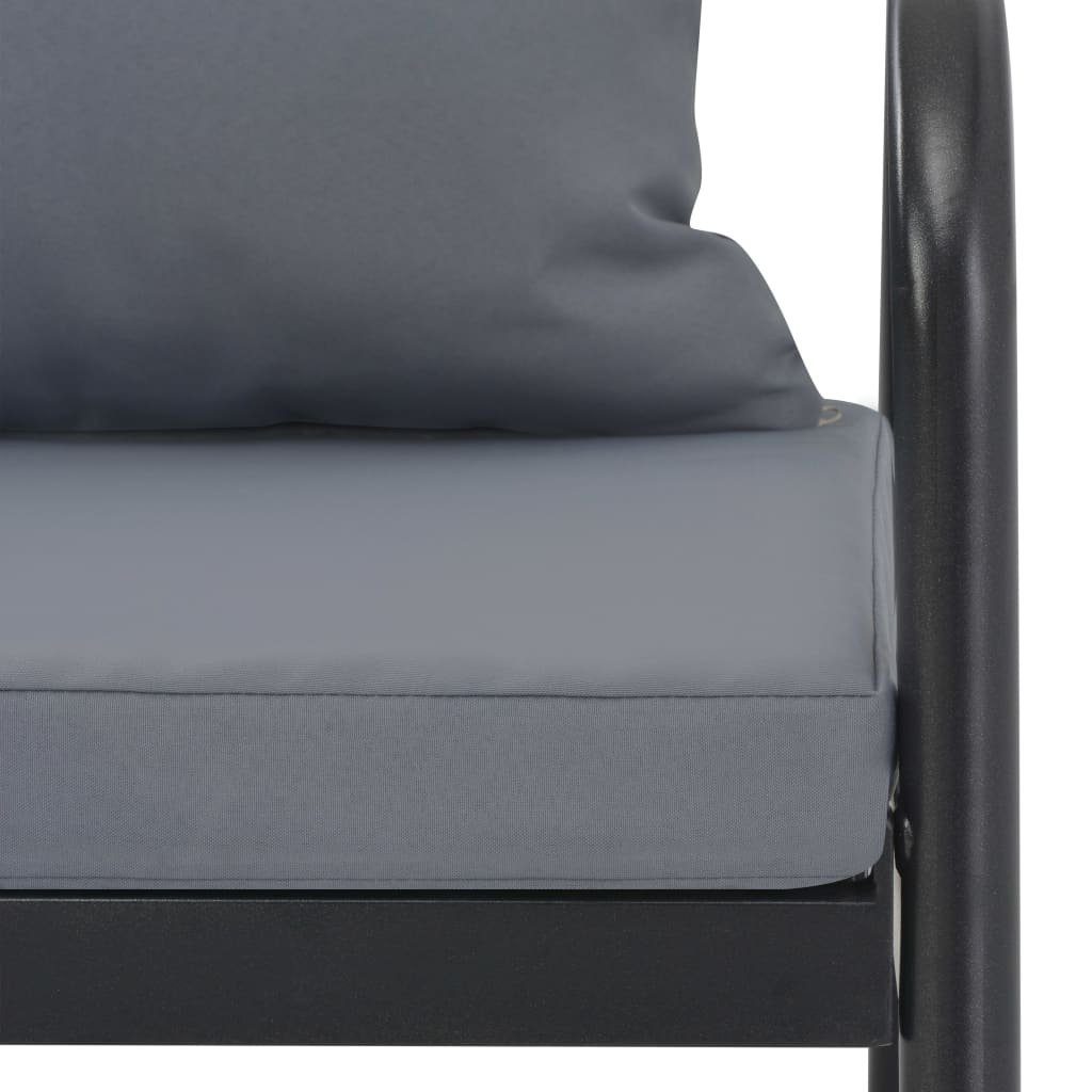 Grau Aluminium Auflagen 2-Sitzer-Gartenbank vidaXL Loungesofa mit