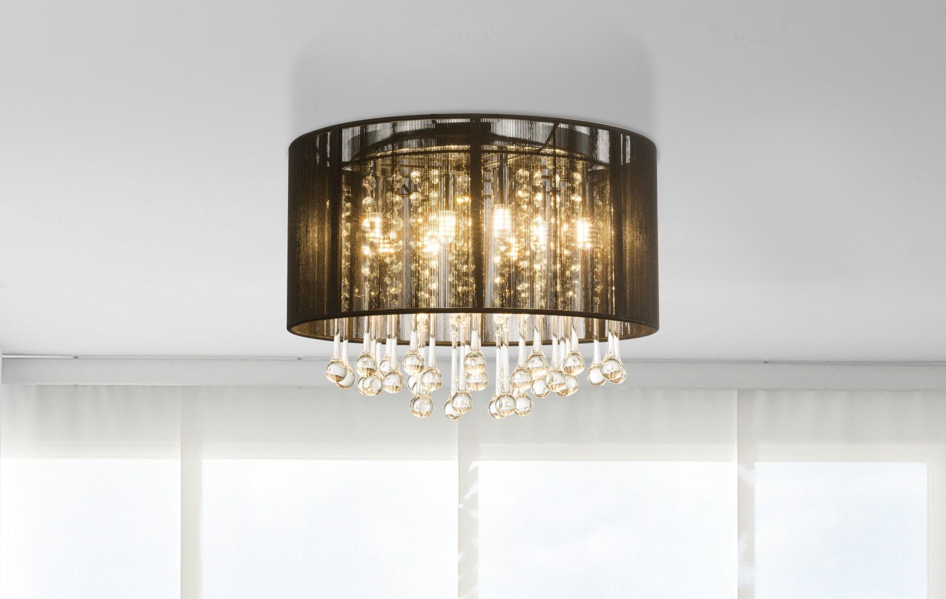 GLOBO LIGHTING Deckenleuchte Deckenleuchte Schlafzimmer Kristalle Deckenlam günstig online kaufen