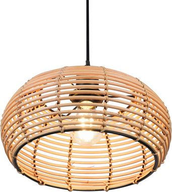 TRIO Leuchten Pendelleuchte Inga, ohne Leuchtmittel, warmweiß - kaltweiß, Hängelampe Rattan in Korbgeflecht Optik, exkl 1xE27, höhenverstellbar