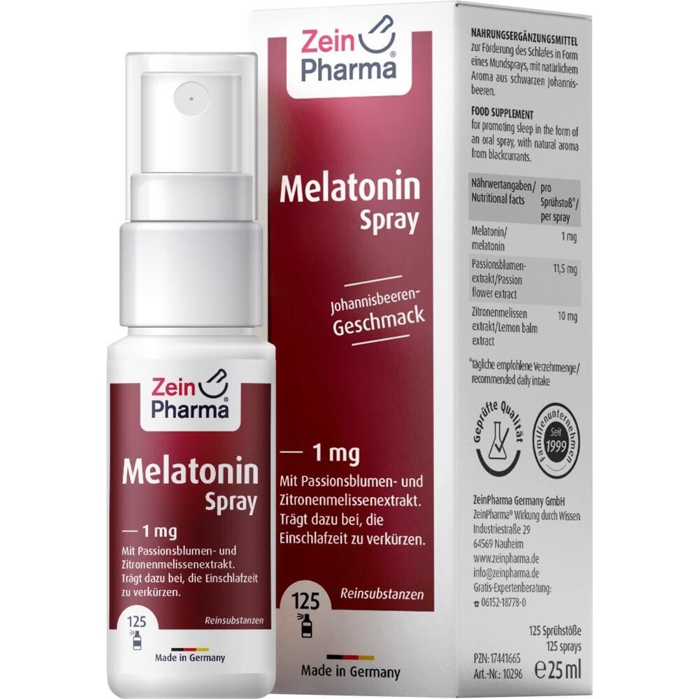 Zein Pharma - Germany GmbH MELATONIN 1 mg Spray Spray, 25 ml