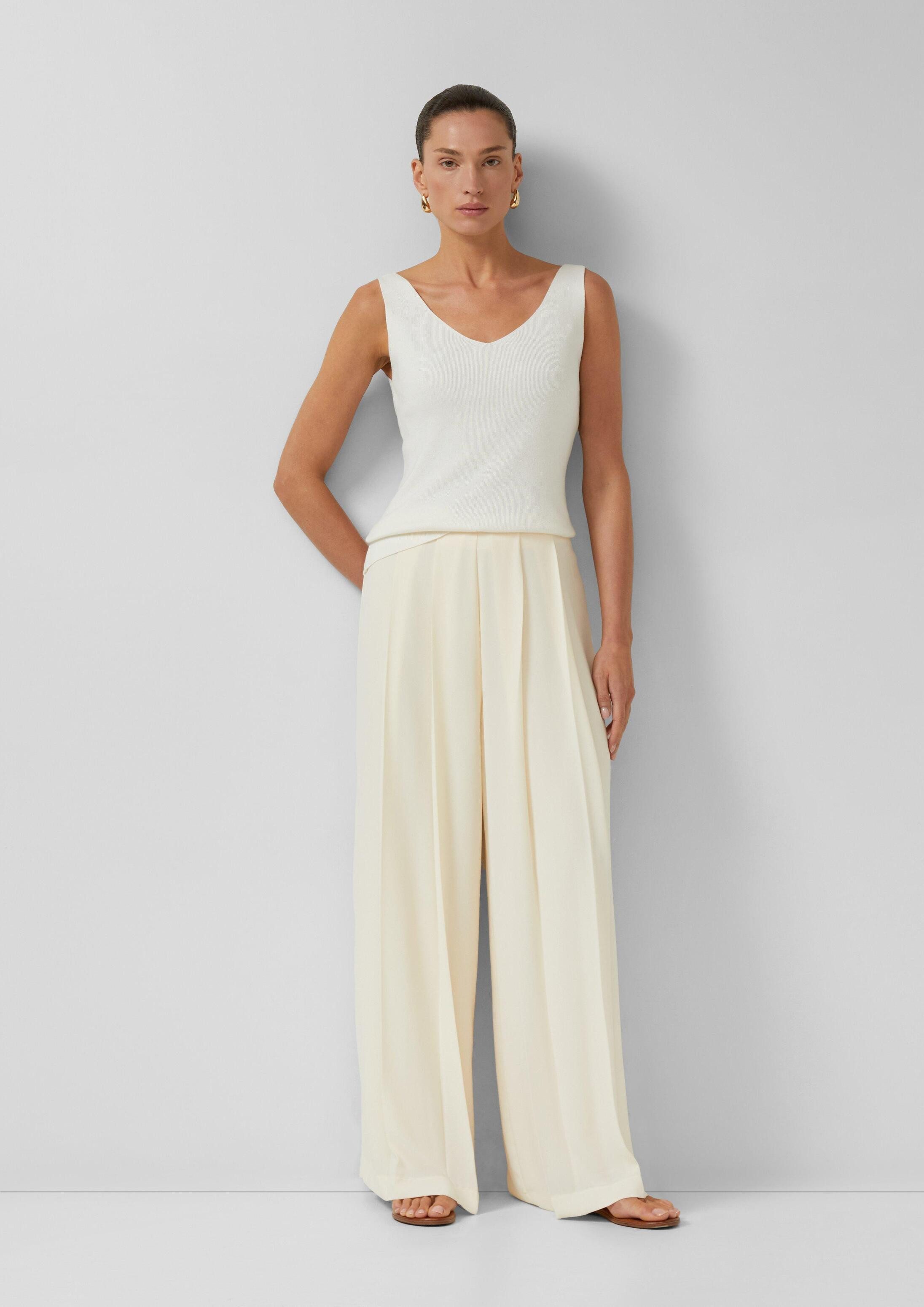 s.Oliver Chinos Hose Plissierte Wide-Leg-Hose