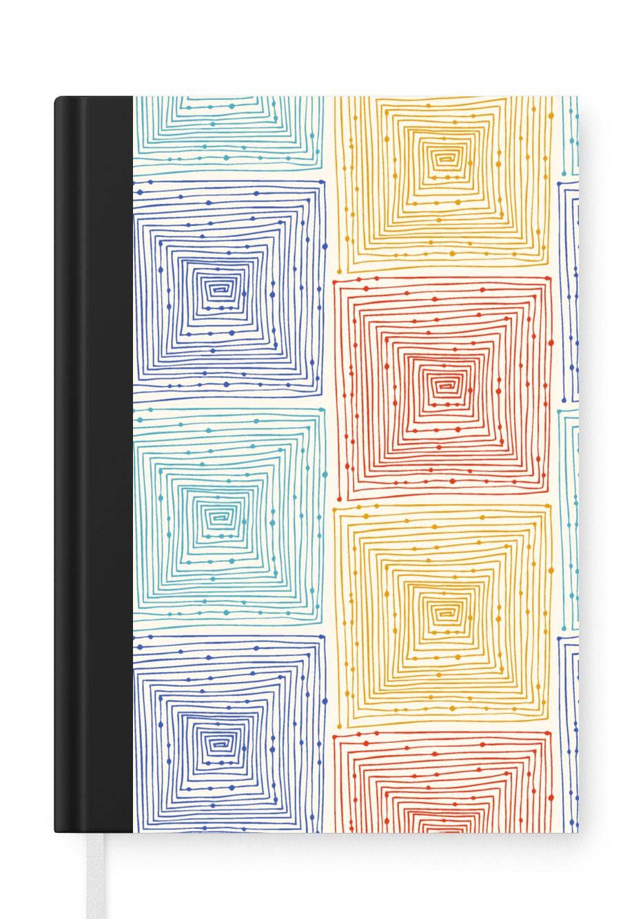 MuchoWow Notizbuch Labyrinth - Pastell - Punkte - Muster, Journal, Merkzettel, Tagebuch, Notizheft, A5, 98 Seiten, Haushaltsbuch