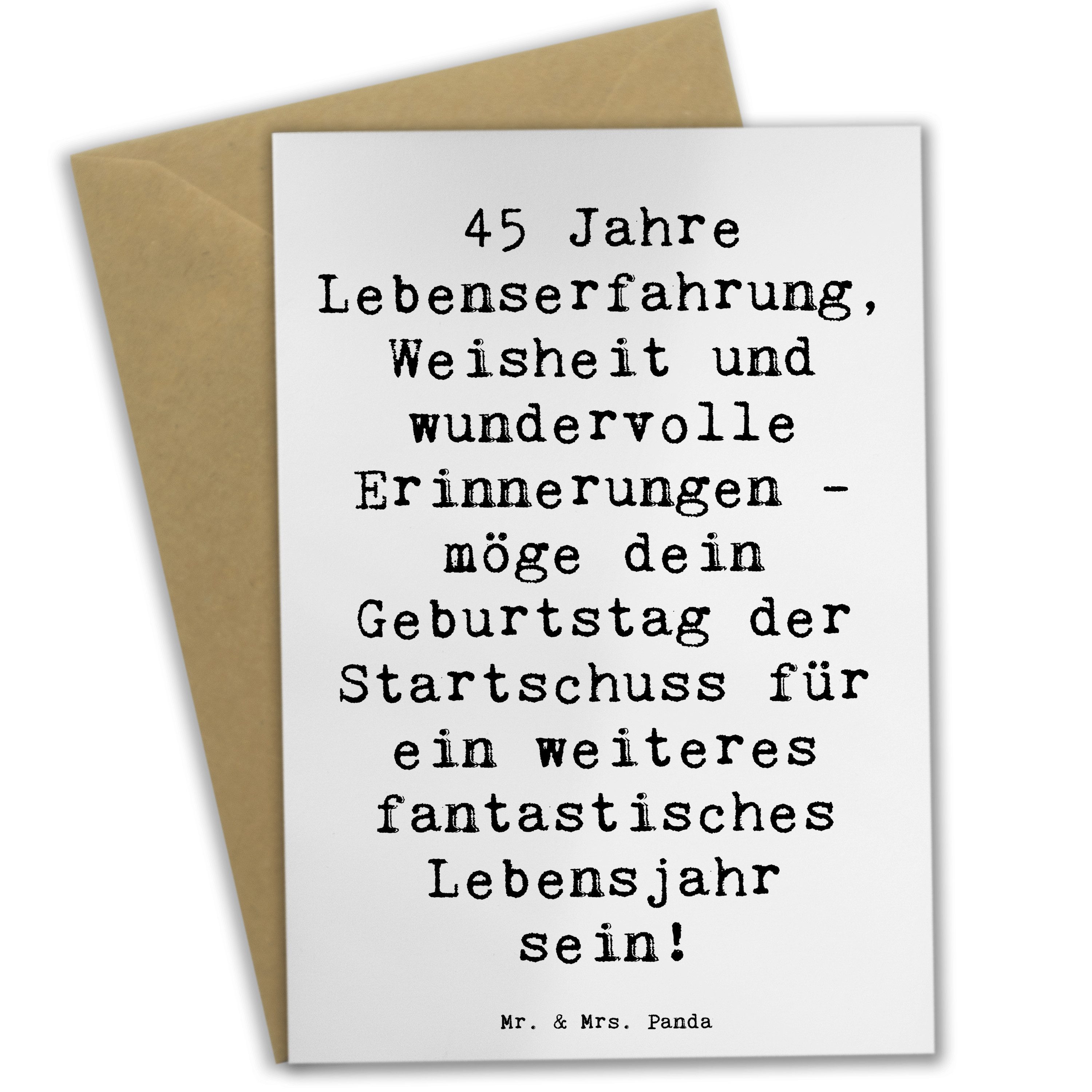 Grußkarte Spruch 45. Geburtstag - Weiß - Geschenk, 45 Jahre, Grußkarte, Geburts