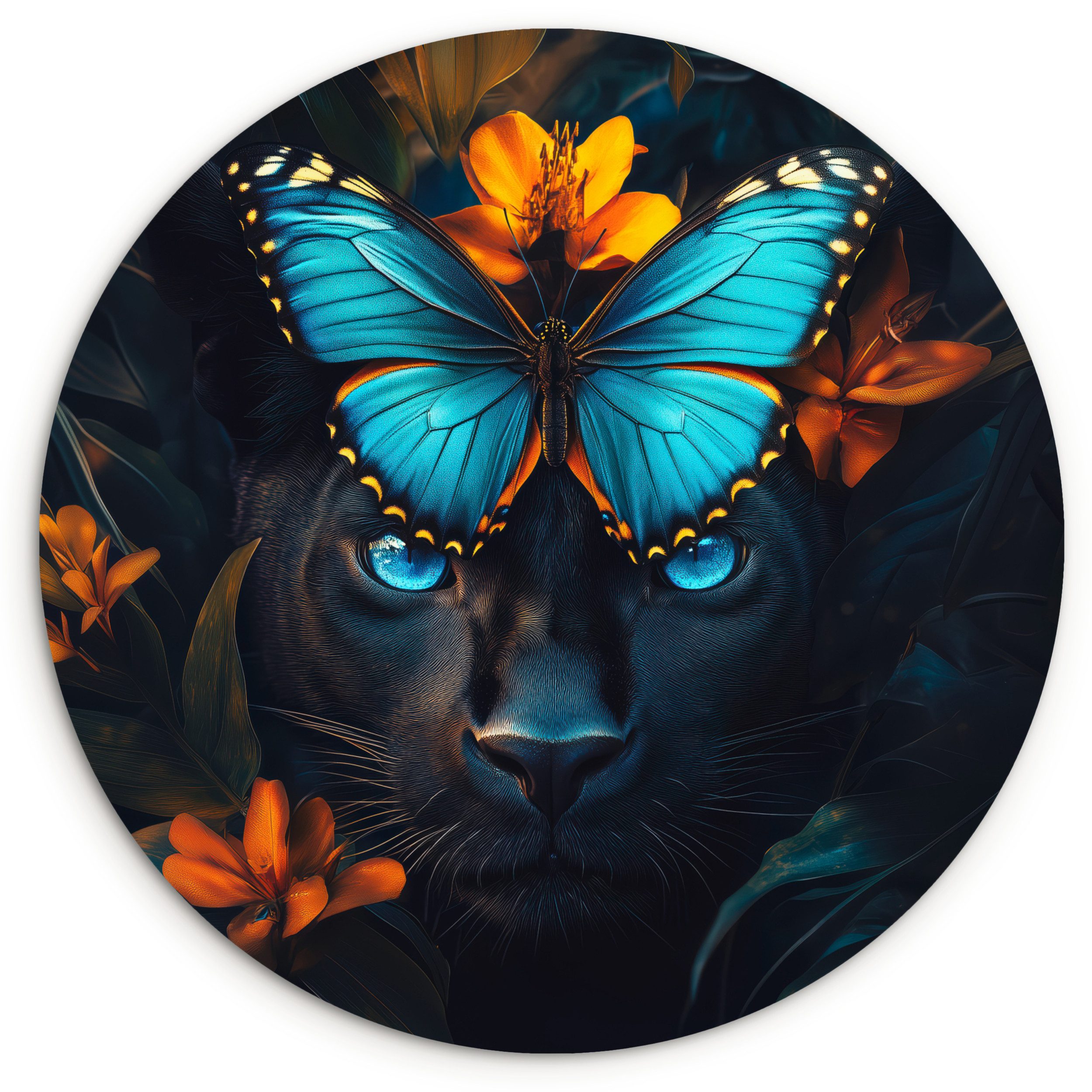 MuchoWow Gemälde Panther - Schmetterling - günstig online kaufen