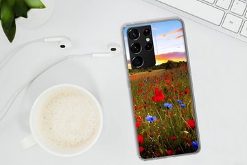 MuchoWow Handyhülle Blumen - Sonnenuntergang - Farben, Phone Case, Handyhülle Samsung Galaxy S21 Ultra, Silikon, Schutzhülle