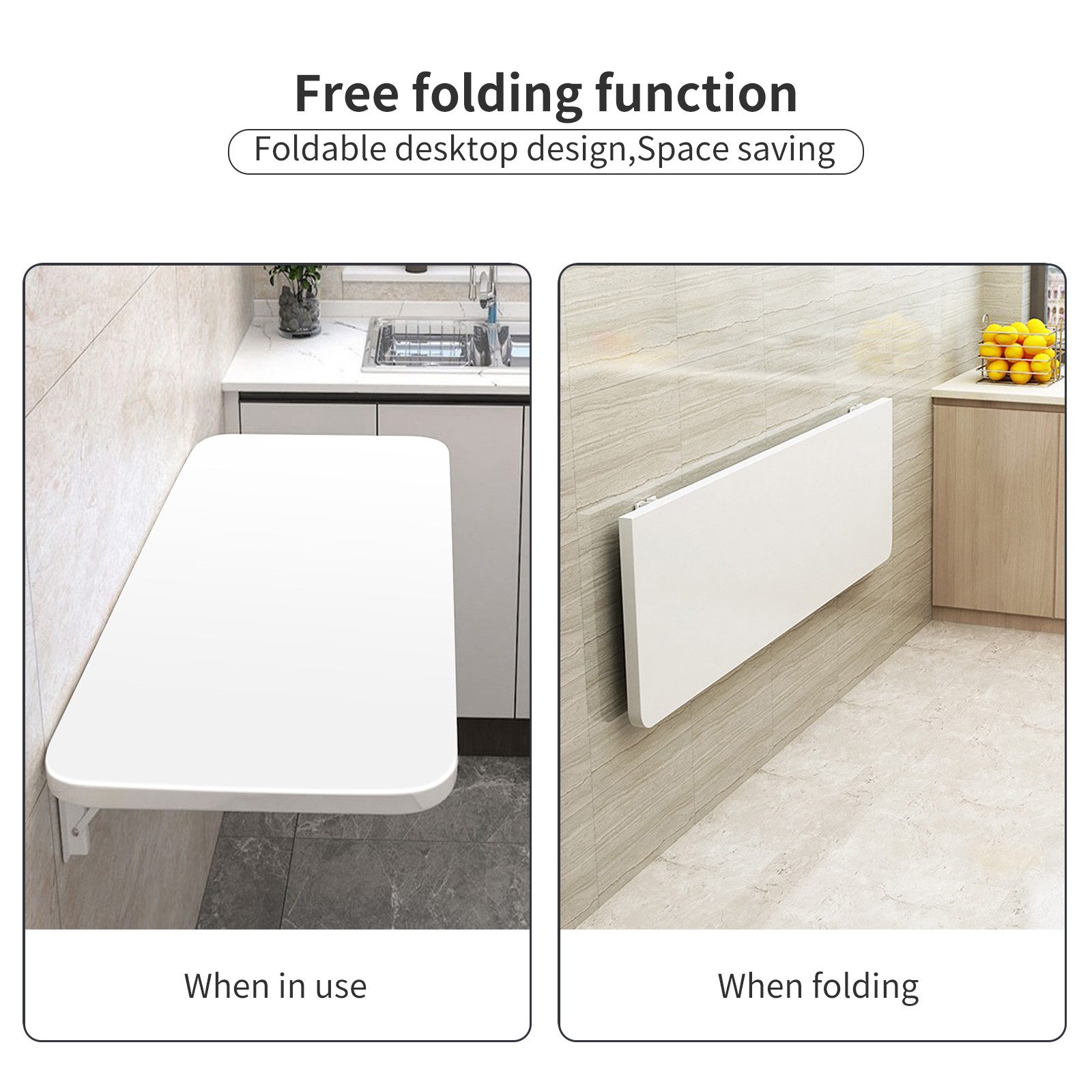 JEOBEST Klapptisch Wandklapptisch, Klappbarer Esstisch, Schreibtisch, Wandmontage, 60cm, Metallklappgestell. Reduzierter Preis € 27,89. Unverbindliche Preisempfehlung € 62,00