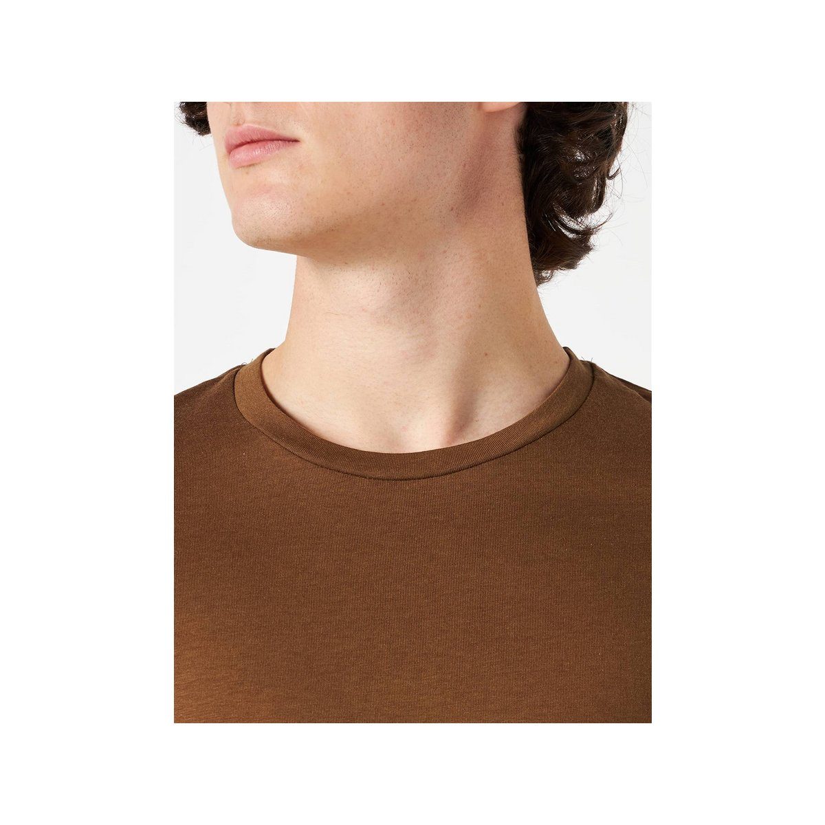 passform textil s.Oliver braun (1-tlg) T-Shirt