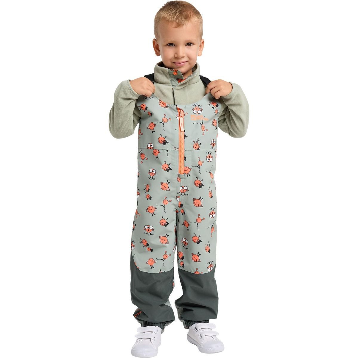 Jack Wolfskin Outdoorhose Smileyworld 2L AOP Bib K Ein klassisches, stabiles Lätzchen für Kinder.
