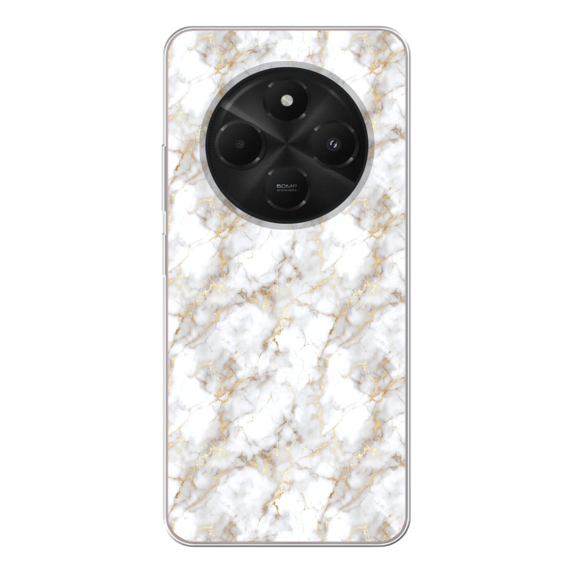 Handyhülle für Xiaomi Poco C75 Goldene Adern - Marmor - Weiß