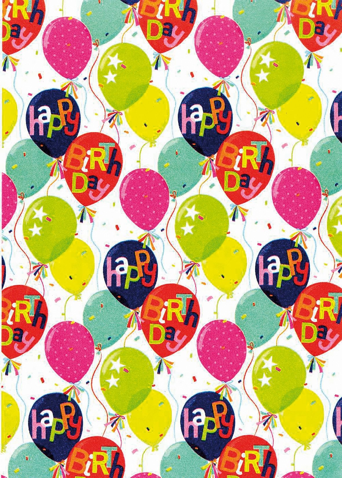 Grußkarten Geschenkpapier - Röllchen - 70x150 cm - HappyBirthday Luftballons