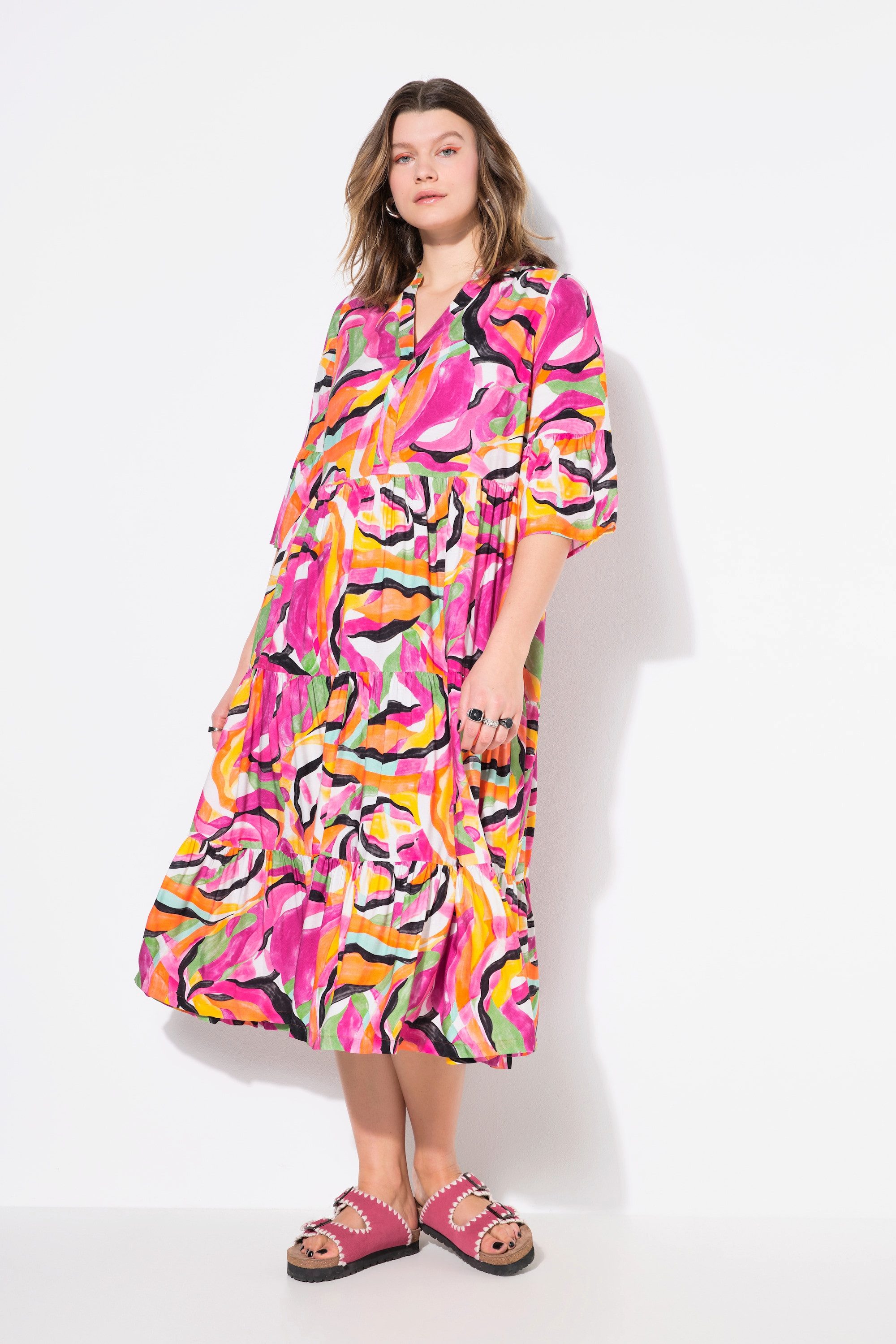 Studio Untold Maxikleid Maxikleid abstrakter Print günstig online kaufen