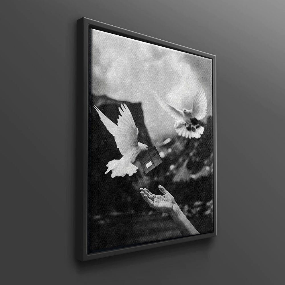 DOTCOM Wandbilder CANVAS Rahmen schwarzer Leinwandbild, Moderne DOTCOMCANVAS® von