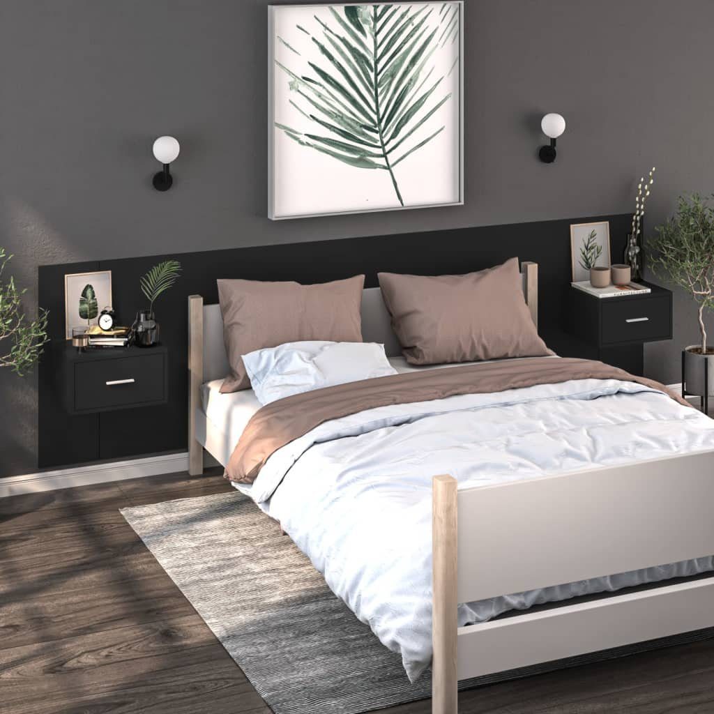 vidaXL Nachttisch Wand-Nachttisch Schwarz (1-St) günstig online kaufen