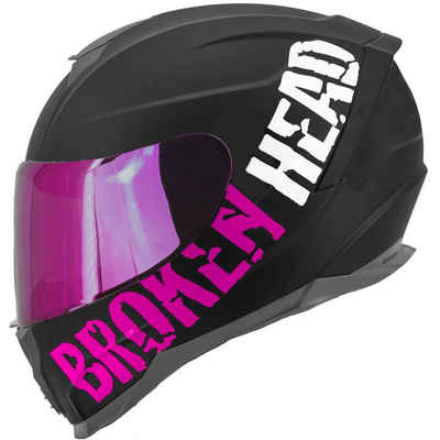 Broken Head Motorradhelm BeProud Sport Pink (Mit Pinkem Visier), Hochwertiges Design