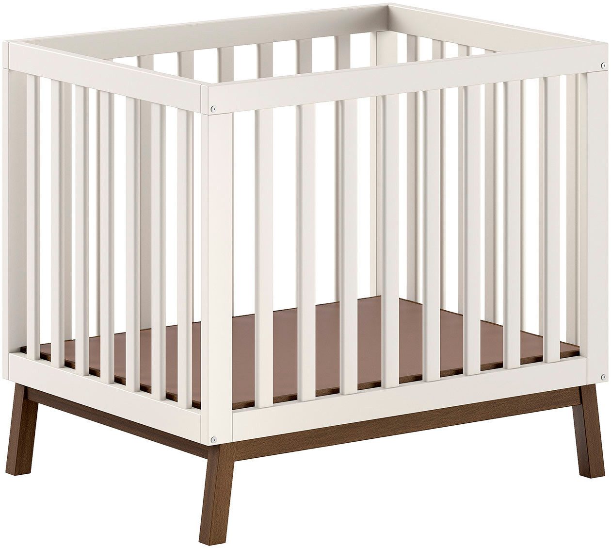 Vipack Laufgitter Sezane, Spiel- und Kuschelfläche 75 x 95 cm, 3-fach höhenverstellbar, Farbe Clay Absatz Nussbaumfarbig oder Kiefer massiv nussbaumfarbig