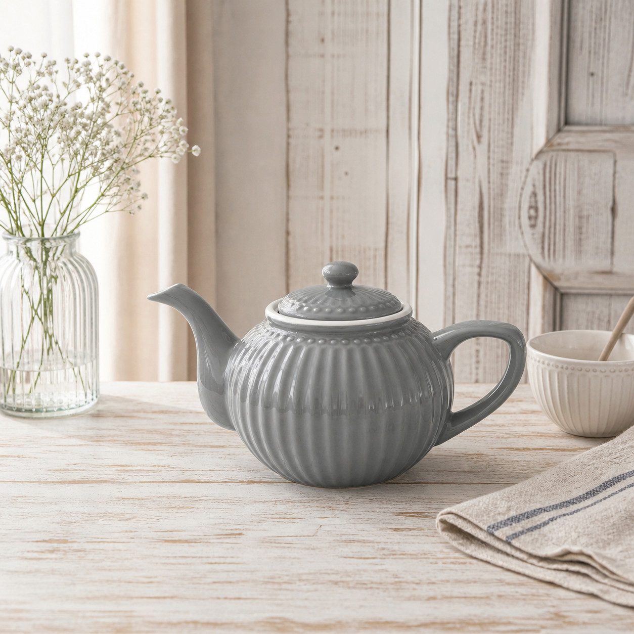 Greengate Teekanne GreenGate Teekanne Alice Steingrau 1 L