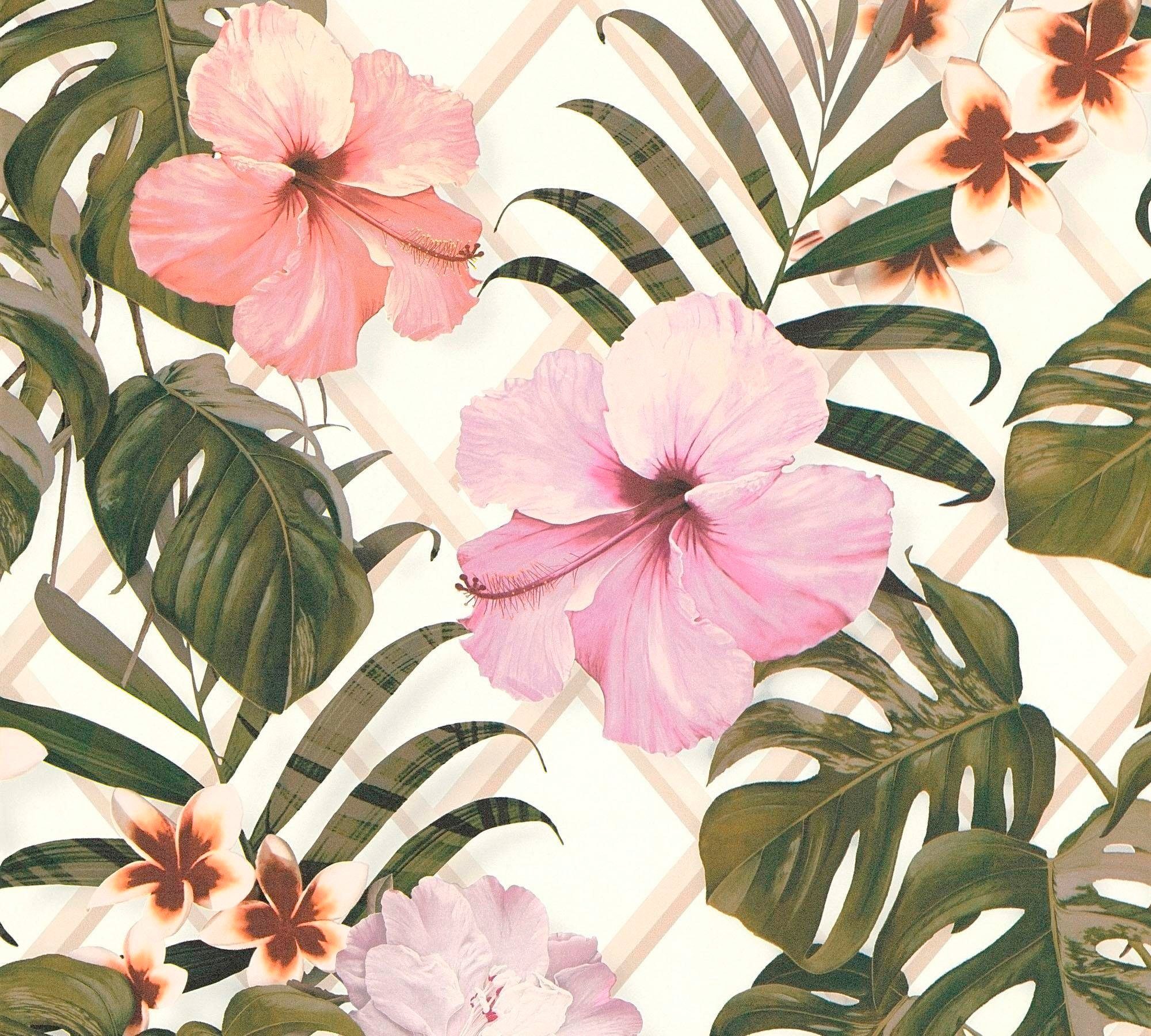 A.S. Création METROPOLIS BY MICHALSKY LIVING Vliestapete Dream Again, floral, geblümt, Blumentapete Tapete Designer grün/beige/rosa/natur