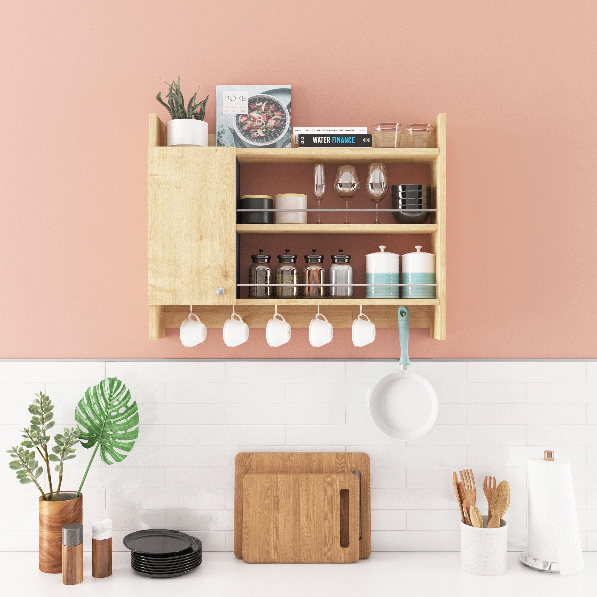Skye Decor Wandregal 100% MELAMINE COATED PARTICLE BOARD, 65 cm x 15 cm x 85 cm N1308 – Bild 3 von 4