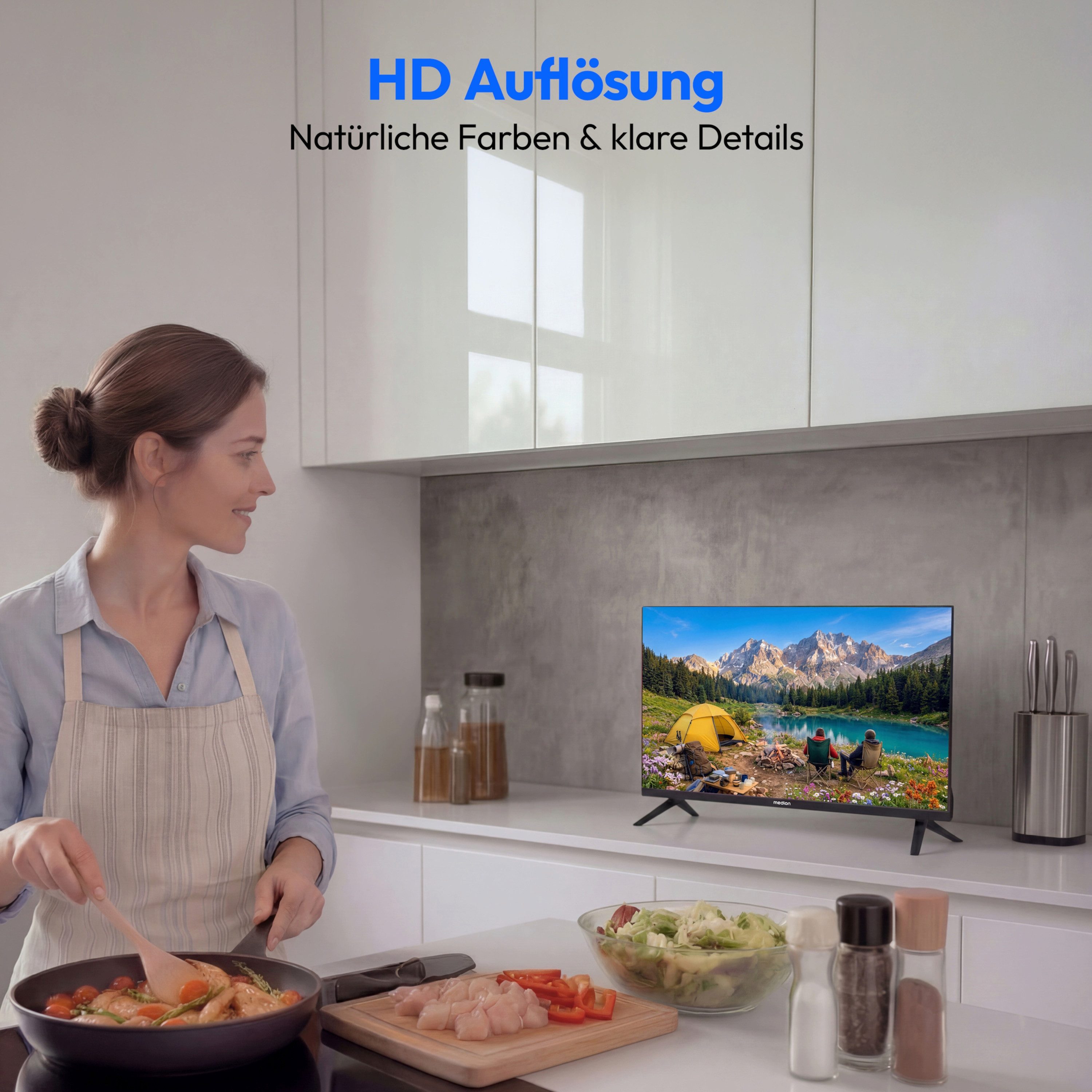 Medion® MD824102 LCD-LED Fernseher (59.8 cm/24 Zoll, 720p HD Ready, Smart-TV, Netflix, HBO Max, Prime Video, Disney+, Magenta TV, AppleTV, WOW)