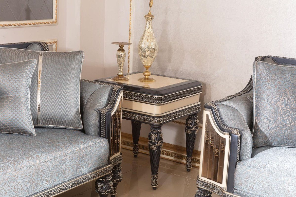 Möbel Barock Casa Prunkvoll Padrino Beistelltisch Beistelltisch Beige Edel Schwarz Barock - - Barockstil Gold Tisch / Prunkvoller Luxus & / im Massivholz -