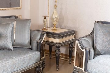 Casa Padrino Beistelltisch Luxus Barock Beistelltisch Beige / Schwarz / Gold - Prunkvoller Massivholz Tisch im Barockstil - Barock Möbel - Edel & Prunkvoll