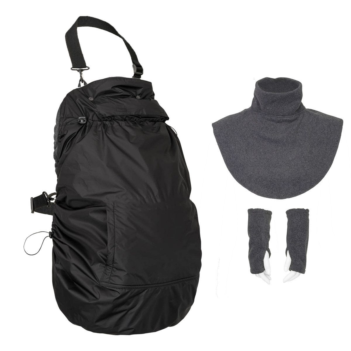 Babytrage Hoppediz Fleece-Cover Anthrazit Schwarz 3 in 1