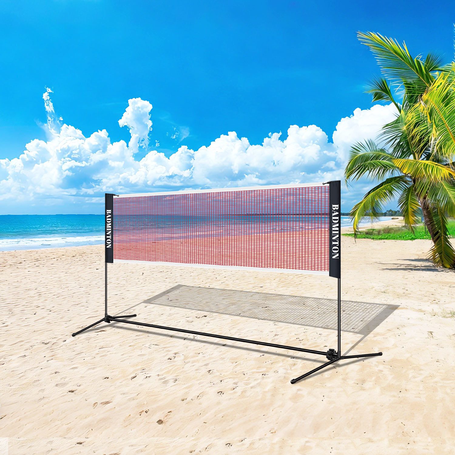 Clanmacy Badmintonnetz Tennisnetz mit Ständer Höhenverstellbar faltbares Polyester 310 cm